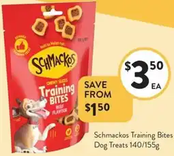 Foodworks Schmackos Training Bites Dog Treats offer