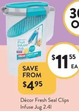 Foodworks Décor Fresh Seal Clips Infuse Jug offer