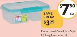 Foodworks Décor Fresh Seal Clips Split Oblong Container offer