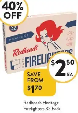 Foodworks Redheads Heritage Firelighters offer