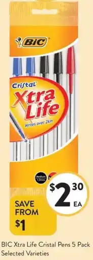 Foodworks BIC Xtra Life Cristal Pens offer