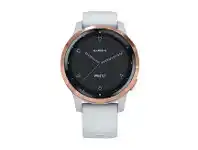 Officeworks Garmin Vivoactive 4 Smart Watches - White and Rose Gold offer
