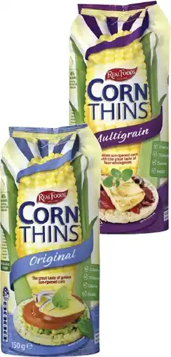 IGA Real Foods Corn Thins 150g Selected Varieties offer