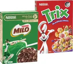 IGA Nestlé Milo Cereals 330-350g or Trix 310g Selected Varieties offer