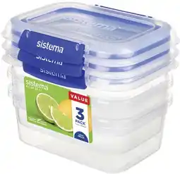 IGA Sistema Klip It + Rectangle Container 1 Litre 3 Pack offer