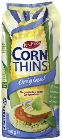 IGA Real Foods Corn Thins 125-150g Selected Varieties offer