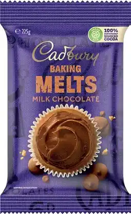 IGA Cadbury Baking Chocolate Melts 225g or Chips 200g Selected Varieties offer