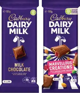 IGA Cadbury Chocolate Block 150β190g Selected Varieties offer