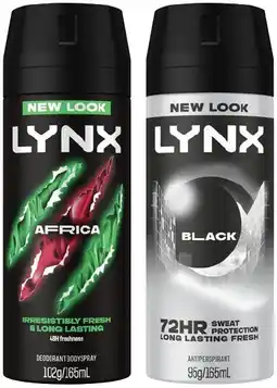 IGA Lynx Antiperspirant or Deodorant Body Spray 165mL Selected Varieties offer