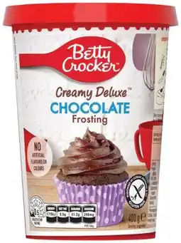 IGA Betty Crocker Creamy Deluxe Frosting 400g Selected Varieties offer