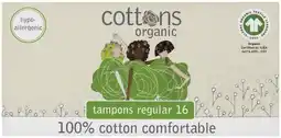 IGA Cottons Organic 100% Cotton Comfortable Tampons 16 Pack Selected Varieties offer