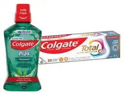 IGA Colgate Total Premium Toothpaste 115g or Plax Mouthwash 500mL Selected Varieties offer