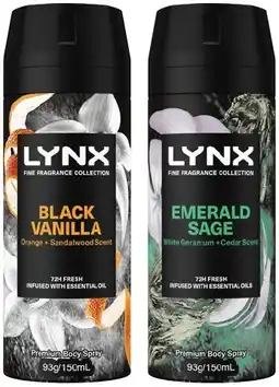 IGA Lynx Fine Fragrance Collection Premium Body Spray 150mL Selected Varieties offer