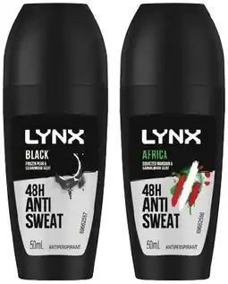 IGA Lynx Antiperspirant Roll‑On 50mL Selected Varieties offer