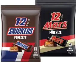 IGA Mars, Snickers or M&M’s Fun Size Pack 132‑192g Selected Varieties offer