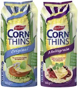 IGA Real Foods Rice or Corn Thins 125-150g Selected Varieties offer