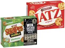 IGA Arnott’s Shapes 130-190g. Jatz 170-225g or Clix 250g Selected Varieties offer
