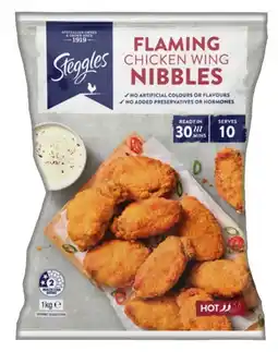 IGA Steggles Flaming Chicken Wing Nibbles or Tempura Chicken Nuggets 1kg offer