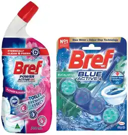 IGA Bref Rim Block Toilet Cleaner Active 50g or Gel 600‑700mL Selected Varieties offer