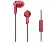 Officeworks Pioneer Earphones with Microphone Red SE-C3T offer