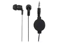 Officeworks Keji Retractable In-ear Earphones Black offer