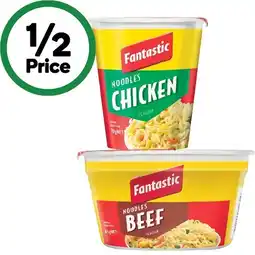 Woolworths Fantastic Noodles Cup 45-70g or Bowl 85g offer