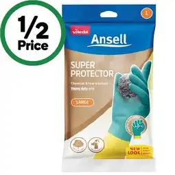 Woolworths Vileda Ansell Super Protector Gloves Pk 1 offer