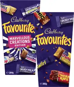 Coles Cadbury Favourites 264g-265g offer