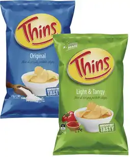 Coles Thins Potato Chips 150g-175g offer