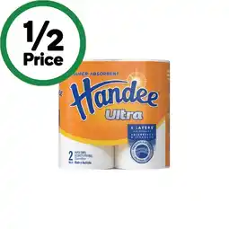 Woolworths Handee Paper Towel Pk 2 offer