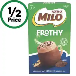 Woolworths Nestle Milo Frothy Sachets Pk 8 offer