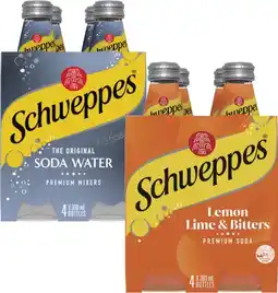 Coles Schweppes Mixers, Soft Drink or Mineral Water 4x300mL offer