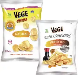Coles Vege Chips 100g or Rice Crackers 75g offer