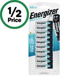 Woolworths Energizer Max Plus Batteries AA or AAA Pk 16 offer