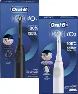 Coles Oral B iO2 Electric Toothbrush White or Black 1 Pack offer