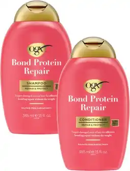 Coles Ogx Bond Protein Shampoo or Conditioner 385mL offer