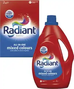 Coles Radiant Laundry Liquid 2 Litre or Powder 2kg offer