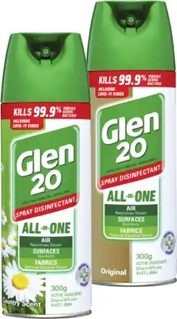 Coles Glen 20 Disinfectant Spray 300g offer