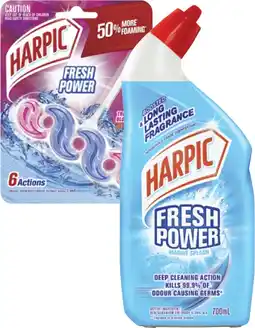 Coles Harpic Fresh Power Liquid 700mL or Fresh Power In The Bowl Toilet Cleaner 39g offer