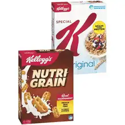 Woolworths Kellogg's Nutri-Grain 470g or Special K 500g offer