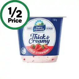 Woolworths Dairy Farmers Thick & Creamy Yoghurt 140-150g – From the Fridge offer