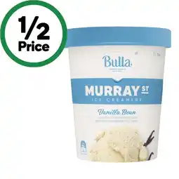 Woolworths Bulla Murray Street Ice Cream Tubs 1 Litre – From the Freezer offer
