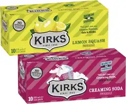 Coles Kirks Soft Drink 10x375mL offer