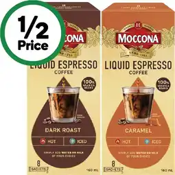 Woolworths Moccona Liquid Espresso Coffee Sachets Pk 8 offer