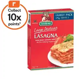 Woolworths San Remo Large Instant Lasagne 375g offer