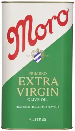 Coles Moro Extra Virgin Olive Oil 4 Litre offer