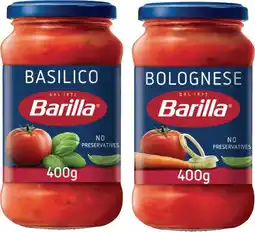 Coles Barilla Pasta Sauce 400g offer