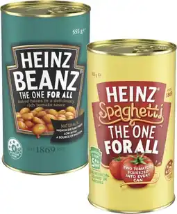 Coles Heinz Baked Beanz or Spaghetti 535g-555g offer