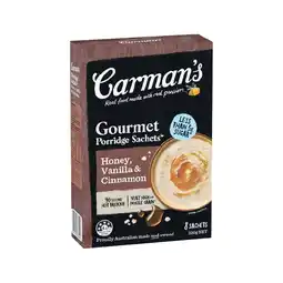 Woolworths Carman’s Porridge Sachets 270-320g Pk 6-8 offer