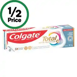 Woolworths Colgate Total Active Prevention Deep Clean Toothpaste 115g offer